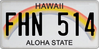 HI license plate FHN514