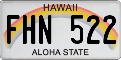 HI license plate FHN522