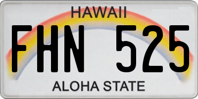 HI license plate FHN525
