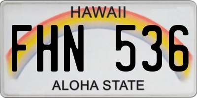 HI license plate FHN536