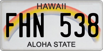 HI license plate FHN538