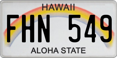 HI license plate FHN549