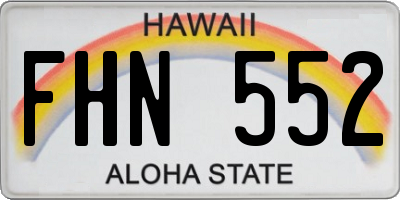 HI license plate FHN552