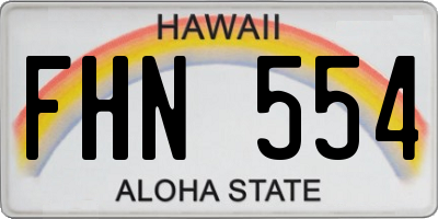 HI license plate FHN554