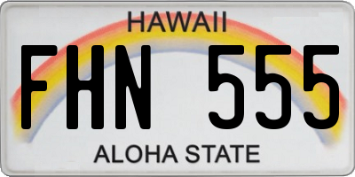 HI license plate FHN555
