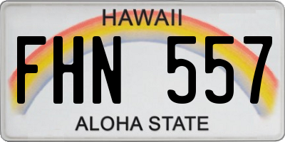 HI license plate FHN557