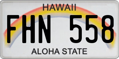HI license plate FHN558