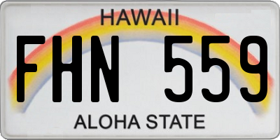 HI license plate FHN559