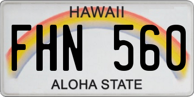 HI license plate FHN560
