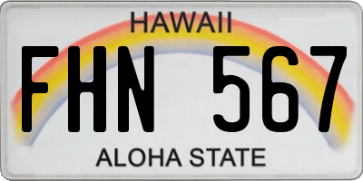 HI license plate FHN567