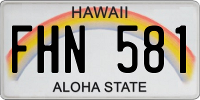 HI license plate FHN581