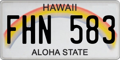 HI license plate FHN583