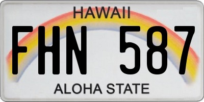 HI license plate FHN587
