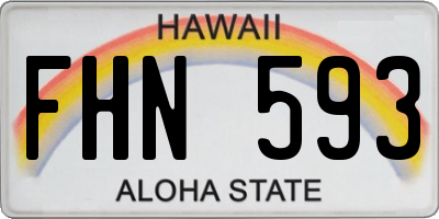 HI license plate FHN593