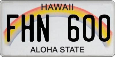 HI license plate FHN600