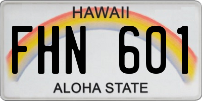 HI license plate FHN601