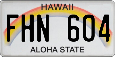 HI license plate FHN604