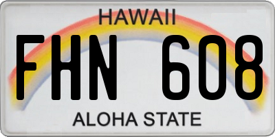 HI license plate FHN608