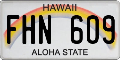 HI license plate FHN609