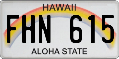 HI license plate FHN615