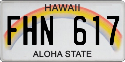 HI license plate FHN617
