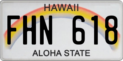 HI license plate FHN618