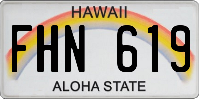 HI license plate FHN619