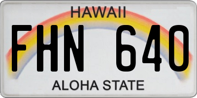 HI license plate FHN640