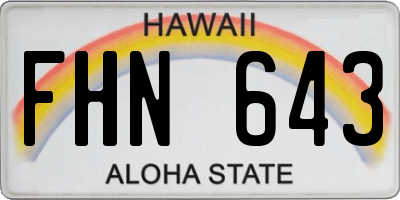 HI license plate FHN643