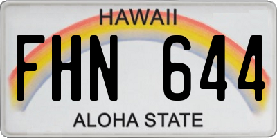 HI license plate FHN644