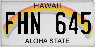 HI license plate FHN645