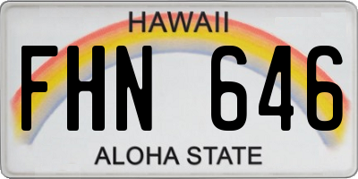 HI license plate FHN646