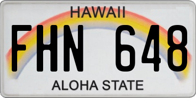 HI license plate FHN648
