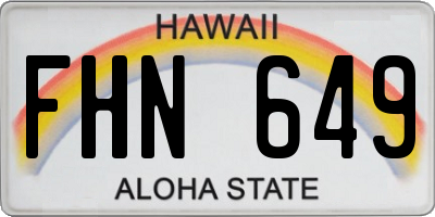 HI license plate FHN649