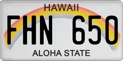 HI license plate FHN650