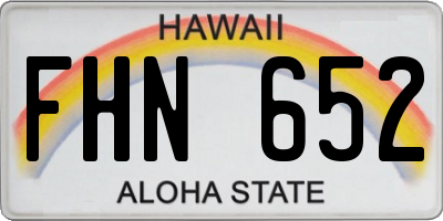 HI license plate FHN652