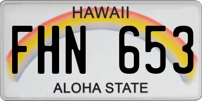 HI license plate FHN653