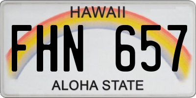 HI license plate FHN657