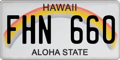 HI license plate FHN660
