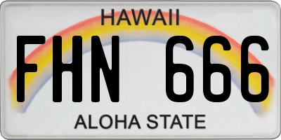 HI license plate FHN666