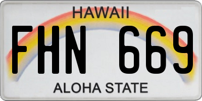 HI license plate FHN669
