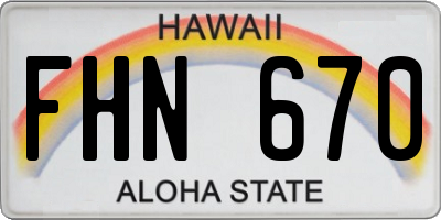 HI license plate FHN670