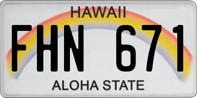 HI license plate FHN671