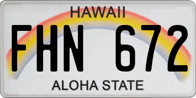 HI license plate FHN672