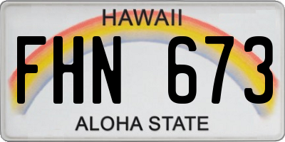 HI license plate FHN673