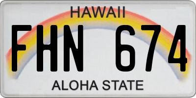 HI license plate FHN674