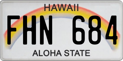 HI license plate FHN684
