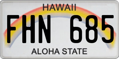 HI license plate FHN685