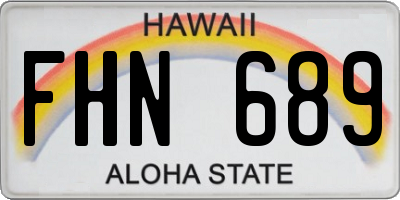 HI license plate FHN689