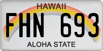 HI license plate FHN693